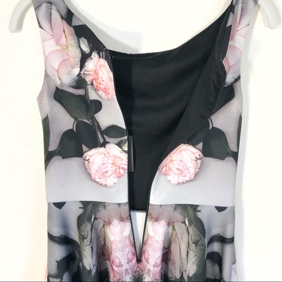 ASOS skater dress gray floral NWT size 2 - Picture 4 of 9